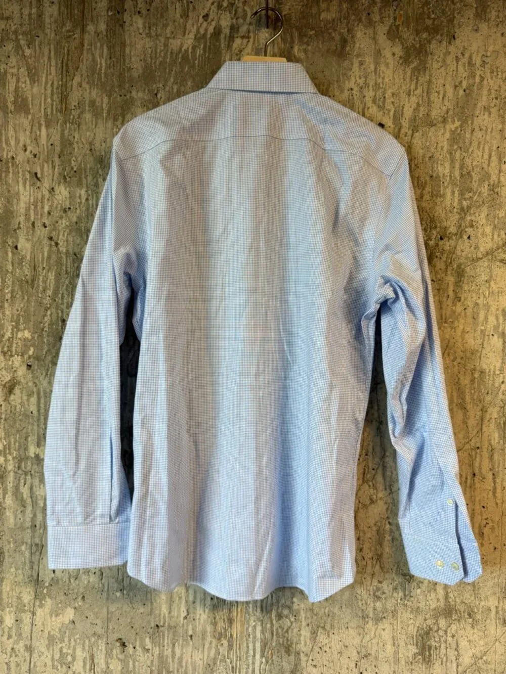 BANANA REPUBLIC Men's Grant-Fit Non-Iron Check Shirt Size M In Blue